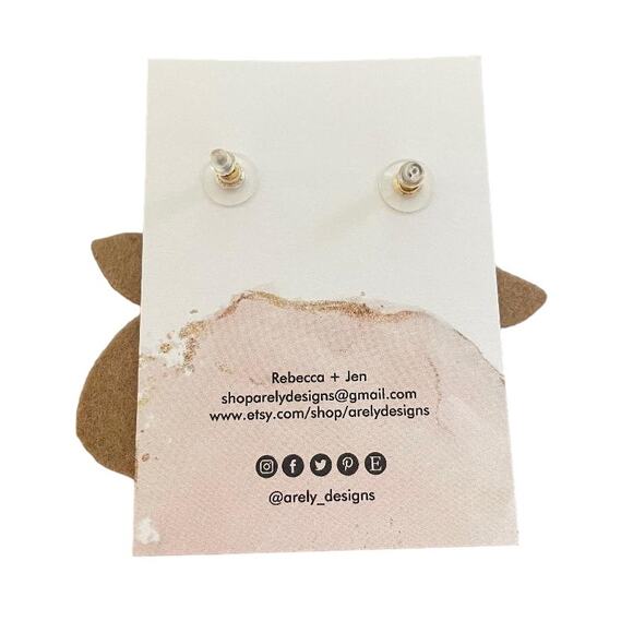 Beaded Cow Earrings - Picture 2 of 3